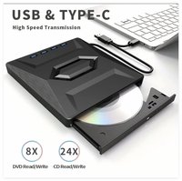 Lecteur de disques optiques externe multifonction tout-en-un USB Type-C/USB3.0 haute vitesse pour ordinateur portable CD/DVD/USB/Lecteur de cartes en stock