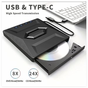 Unidad de Disco Óptico Externa Multifunción Todo en Uno, 7 en 1, USB Tipo C, USB 3.0, Conexión Rápida, Lector de Tarjetas CD/DVD/USB - Product Image 3