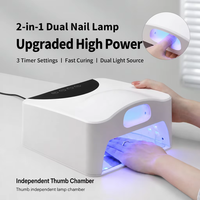 Lampu Kuku Gel UV LED 2-in-1 Pengering Kuku Cepat dengan Sensor Otomatis Cerdas dan Alas Cermin Magnetik untuk Manikur Pedikur