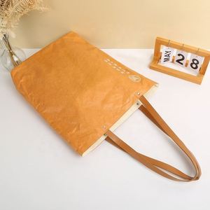 Sac de courses personnalisable en carton recyclé, écologique, imprimé sérigraphié, réutilisable, avec poignée longue pour chaussures et vêtements - Product Image 2