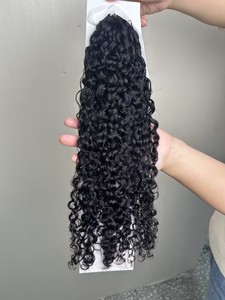 Extensiones de Cabello Humano Rizado Birmano para Crochet, Trenzas de Cabello Natural Pre-Separadas, Fácil Instalación para Mujeres Negras - Product Image 1