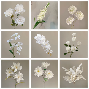 Flores Artificiales Blancas para Boda, Arreglo Floral de Rosas, Phalaenopsis, Lirios y Hortensias, Ramo Decorativo para Fiestas en Casa, Venta al Por Mayor - Product Image 2