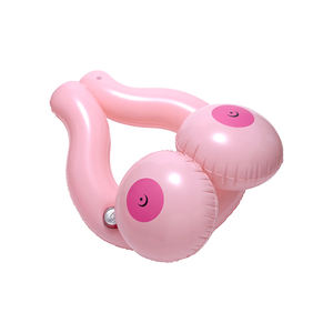 Décoration de fête de bachelorette, flotteur de piscine en forme de gros seins, jeux pour adultes, accessoires de plage, porte-gobelet gonflable en forme de gros seins - Product Image 3