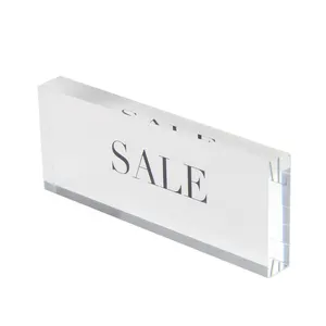 Custom Printing Desk Display Name Sign Premium Clear Branding Block Acrylic Logo Blocks for Office Decor. Gift