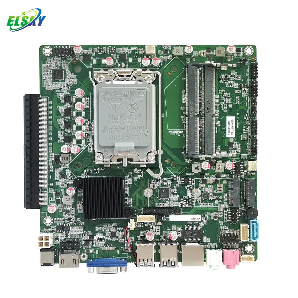 ELSKY QM6300 lga scheda madre di gioco 1700 con processore ontano lago 12 ° 13 ° 14th Gen CORE i3 i5 i7 i9 H610 pci- e X16 grafica