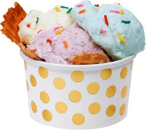 Biodegradable Environmentally Friendlypaper Cup, Used for Ice Cream Yogurt, With a Lid and Customizable Logo - Product Image 2