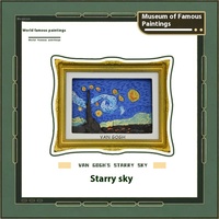Van Gogh World Famous Peintures Autocollants Fine Résine Bois Ornements De Bureau-Starry Sky Tournesol Monde Touristique Souvenirs pour