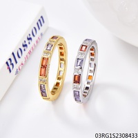 Bloesem Cs Sieraden Hot Sale Zilver 925 Regenboog Kleurrijke Zirkonia Gouden Mode Ringen Vrouwen-Voor Bruiloften Rhodium Setting