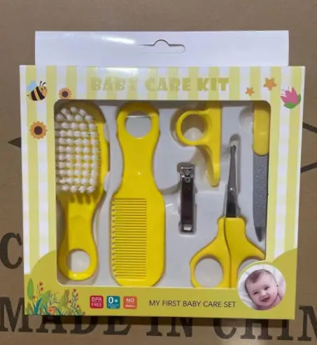 Baby Grooming and Healthcare Kit  Portable Baby Safety Care Set with Hair Brush Comb Nail Clipper for Newborn Infant