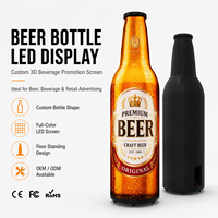 Layar Display Botol Bir Silinder Khusus OEM/ODM P2 dengan Gambar, Video, dan Animasi untuk Tampilan Iklan Restoran