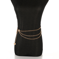 Vente en gros de chaîne à pampilles en métal d'alliage chaud chaîne de taille pour dames à la mode anneau unique de tempérament ceinture fine décorative rétro