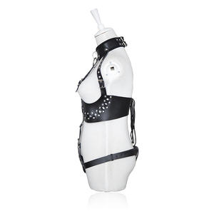 Body de estilo Punk, medias <span class=keywords><strong>tetonas</strong></span> de cuero, lencería de castidad, arnés de Bondage para el cuerpo Sexy, <span class=keywords><strong>Juguetes</strong></span> sexuales para mujeres - Product Image 4