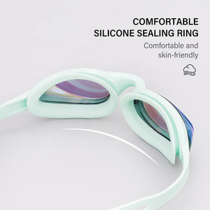 แว่นตาว่ายน้ำ YL1100 สายซิลิโคน แว่นตาว่ายน้ำสำหรับการแข่งขัน เลนส์กันฝ้า  พร้อมที่ครอบจมูกในตัว สำหรับผู้ใหญ่ - Product Image 4