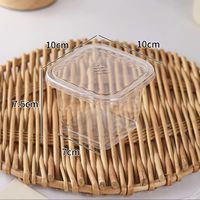 Boîtes à gâteaux carrées en plastique transparent jetables de 420 ml, en PET transparent, avec couvercle, pour la pâtisserie, le tiramisu, l'emballage de desserts