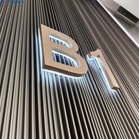 SKYSEEN Enseigne LED personnalisée pour porte et sol, cadre en acier inoxydable, lettres rétroéclairées en acrylique, signalétique 3D pour la décoration murale des entreprises