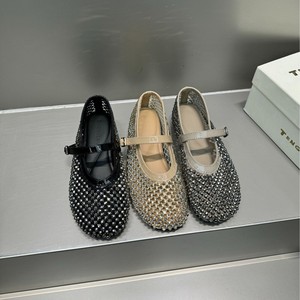 <span class=keywords><strong>Zapatos</strong></span> Planos Mary Jane de <span class=keywords><strong>Mujer</strong></span> con Pedrería, Malla Calada, Piel Genuina, Correa Ajustable con Hebilla, Forro de Piel de Cerdo y Tacón Bajo, OEM ODM - Product Image 5