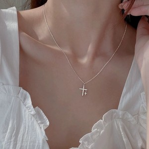 Gioielli coreani di moda 925 in argento Sterling collane con ciondolo a croce per le donne 925 argento clavicola catena collana regalo - Product Image 2