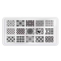 Plaque de tamponnage pour ongles en acier inoxydable, motifs art linéaire, faune, plantes, feuilles tropicales, fruits, éléments festifs, pour manucure DIY