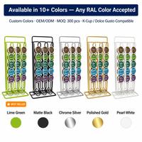 Support à capsules de café Cactus, 52 compartiments, double face, rotatif, en métal, organiseur de capsules de café, support de rangement pour capsules Nespresso, comptoir