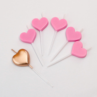 Niedliche Rosa Herzförmige Geburtstagskerzen Romantisch für Tortendekoration Hochzeit Jubiläum Valentinstag Ostern Neujahr Party
