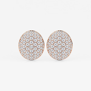 Élégantes boucles d'oreilles à trois pierres en diamant de laboratoire rond de 1,5 carat avec éclat brillant, bijoux de luxe éthiques pour femmes - Product Image 1