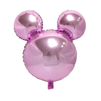 Décorations de fête d'anniversaire pour enfants, ballons en feuille d'aluminium de 24 pouces, grands personnages de dessins animés, ballons en forme de tête de Mickey argentés