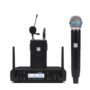 Sistema de micrófono inalámbrico portátil Rayco con 2 micrófono de mano inalámbrico para escenario fiesta de bodas en Iglesia GLXD24 - Product Image 5