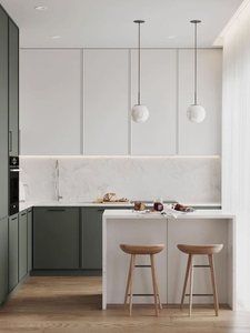 Mobile da <span class=keywords><strong>Cucina</strong></span> Moderno Bicolore per Isola, Unità Modulare Multifunzionale a Concetto Aperto per Progetti Residenziali di Lusso di Piccole <span class=keywords><strong>Dimensioni</strong></span> - Product Image 2