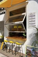Ventana de Apertura Vertical con Doble Bisagra, Doble Acristalamiento, Ventilación, de Aleación de Aluminio, para Fachada, para Bares y Restaurantes