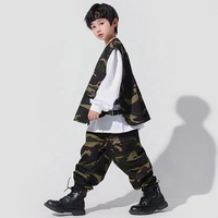 Pantalon cargo pour filles et garçons, tenue hip hop camouflage tactique surdimensionnée, pour enfants et adolescents, costume de danse jazz, vêtements de rue