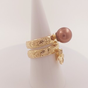 Anello fiore plumeria hawaiana arcobaleno marrone bianco nero pavone verde marrone colorato oro nero viola anello di perle conchiglia di caffè - Product Image 4