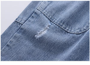 Ensemble de vêtements pour enfants, style tendance, pantalon en jean bleu pour garçons, avec chemise rayée, vente en gros - Product Image 6