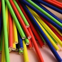 Pailles en papier imprimées emballées individuellement, motifs rayés, à pois et étoiles, 6 mm, 19,7 cm, jetables, biodégradables, pour fêtes