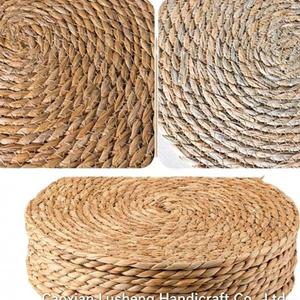 No slip Heat Resistant <b>Mat</b> Natural <b>Round</b> Braided Water Hyacinth Weave Rattan Tablemats Placemats for Dining Table - Product Image 3