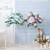 Centres de table rectangulaires en acrylique transparent pour support de fleurs et décorations de mariage