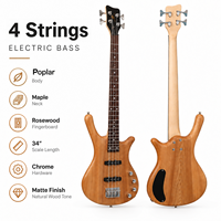 Swift Horse Basse électrique 4 cordes, manche en érable, corps en peuplier, 34 pouces, Jazz Bass pour professionnels, personnalisation OEM/ODM