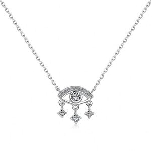 Dylam Dainty 2024 Valentine's Day Gift S925 Silver Rhodium 18K Gold Plated 5A Cubic Zirconia Eye Pendant Link <b>Chain</b> Necklaces - Product Image 1