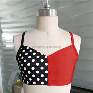 Conjunto de leotardo de ballet <span class=keywords><strong>para</strong></span> niñas con top corto de lunares y pantalones cortos <span class=keywords><strong>para</strong></span> gimnasia, entrenamiento, yoga, deporte, danza y espectáculos. - Product Image 1