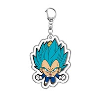 Porte-clés en acrylique transparent à impression double face, dessin animé Super Saiyan Son Goku