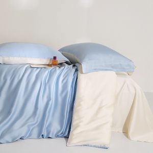 Parure de lit moderne de luxe en fibre de lyocell, couleur unie avec imprimé végétal, 2 taies d'oreiller, écologique, rafraîchissante pour l'été, taille Queen - Product Image 2