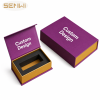 Scatola Rigida Magnetica Personalizzata Viola con Bordo Dorato, Inserto in Schiuma EVA, Confezione Regalo a Libro per Profumi e Gioielli