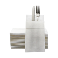 Couverts personnalisés de luxe serviettes en papier jetables blanches et noires serviettes Airlaid pour le déjeuner grossiste direct client