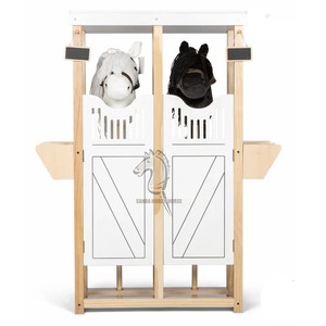 Cheval d'équitation jouet à chevaucher Hobby Horse, animaux en peluche, porte de box en bois - Product Image 2