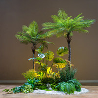 Ensemble d'arbres tropicaux artificiels en plastique pour aménagement paysager, prêt à l'emploi pour la décoration commerciale intérieure et extérieure, idéal pour les anniversaires, respectueux de l'environnement