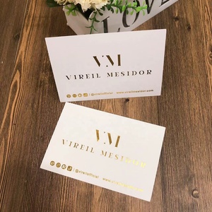 Logo personalizzato di lusso in lamina d'oro bianco grazie mille carte di stampa con logo - Product Image 5