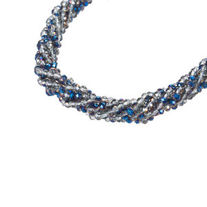 Collier en cristal de verre violet de 18 pouces avec 4 rangées de perles facettées, collier en cristal torsadé de 3 mm - Product Image 3