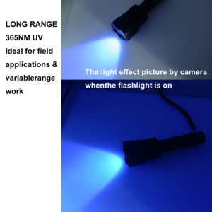 Linterna UV de 365nm y 5W, <span class=keywords><strong>Luz</strong></span> Negra LED para Detección de Fugas, Curado UV, Manchas de Orina de Mascotas, Inspección <span class=keywords><strong>Forense</strong></span> C8 2x18650 - Product Image 5