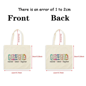 1 Pc Teach Love Inspire Spanish Pattern Tote Canvas Sac à bandoulière personnalisé pour le voyage Sac à provisions pour femmes - Product Image 2