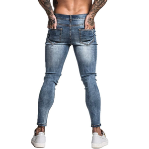 OEM <span class=keywords><strong>Jeans</strong></span> Skinny elasticizzati taglio stivale da uomo High Street <span class=keywords><strong>Super</strong></span> <span class=keywords><strong>Stretch</strong></span> con decorazione con bottone rivetto ricamato - Product Image 3