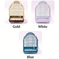 Cage à oiseaux en métal de grande taille OEM et ODM avec double porte, support roulant, volière pour perroquet avec boîte de rangement pour graines